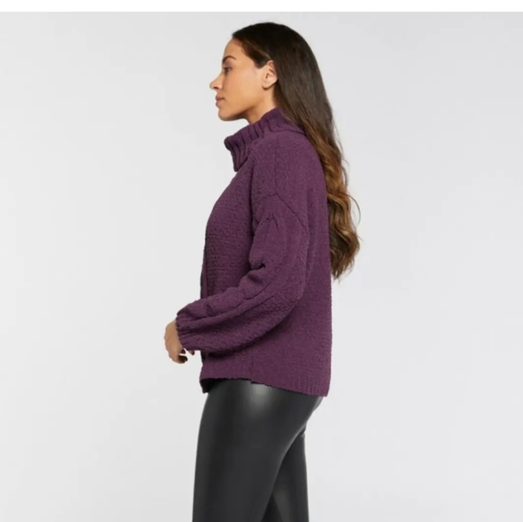 Chenille Cable Knit blackberry Wine Colored Crowl neck sweater msrp 74.00 - Picture 5 of 5